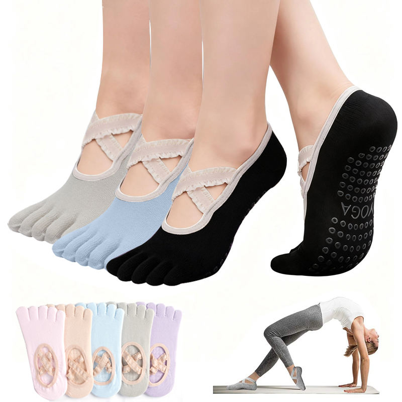 Yoga And Fitness Studio - جوارب بيلاتس نسائية مضادة للانزلاق، جوارب