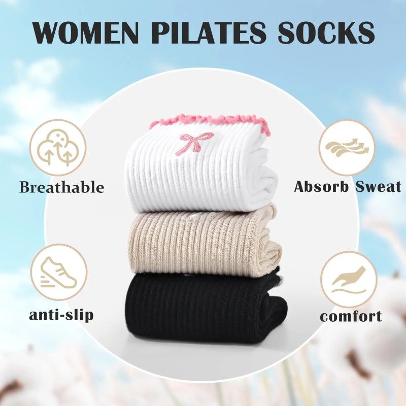 Yoga Fitness Pilates - جوارب يوغا احترافية، مصنوعة من القطن